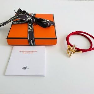 Hermes Glenan Double Tour Bracelet Rouge de Coeur RED